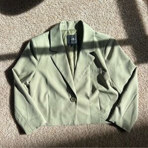 7 For All Mankind Green Cropped Blazer